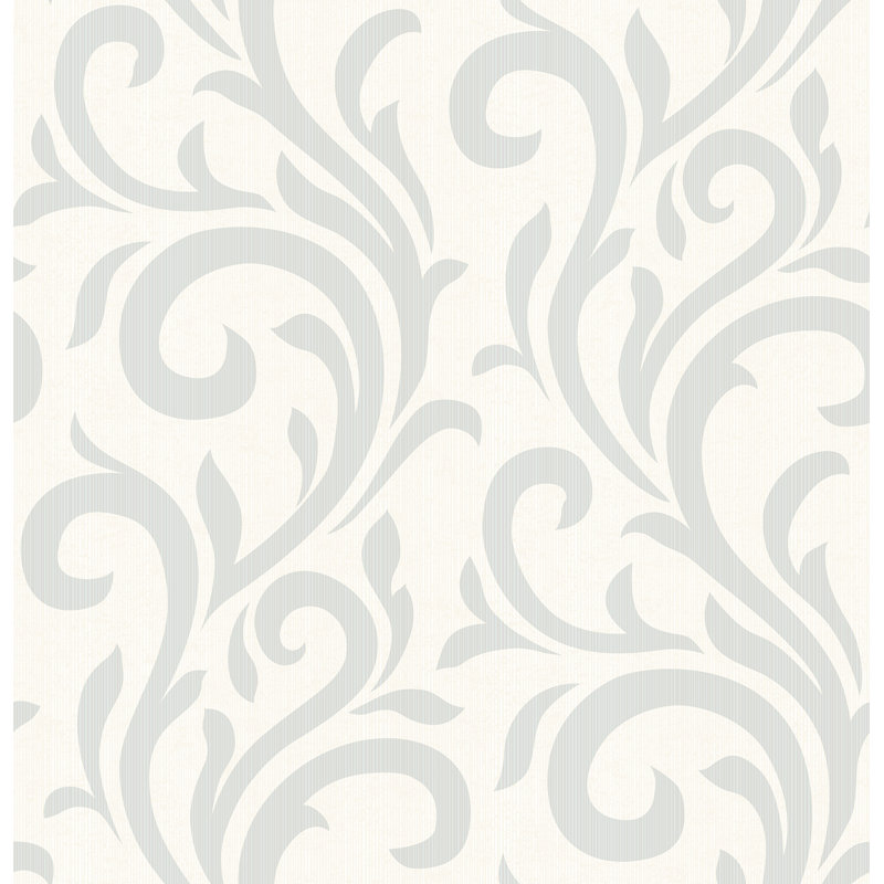 Papier peint à volutes 33 pi x 20,5 po Loganne, Sauge