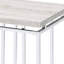 Table d'appoint carrée avec fini chêne naturel et piètement en métal à motif traîneau