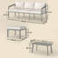 Outsunny 3 Piece Garden Dining Set with 3 Seater Sofa, Coffee Table, Grey