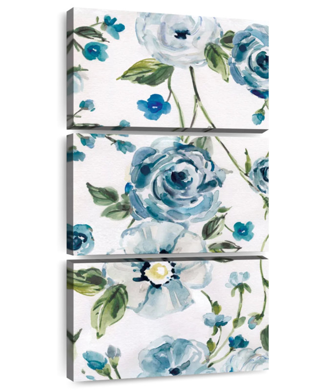 Jardin de roses au clair de lune II, H 52 po x l 24 po
