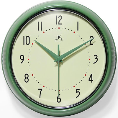 Infinity Instruments LTD. Horloge murale rétro 15 pouces Mid Century Modern Kitchen Diner