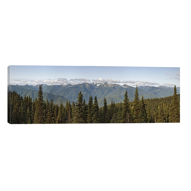 Mountain Range, Olympic Mountains, Hurricane Ridge, Olympic National Park, Washington State, Usa 1 Piece Panoramic Wall Art on Canvas