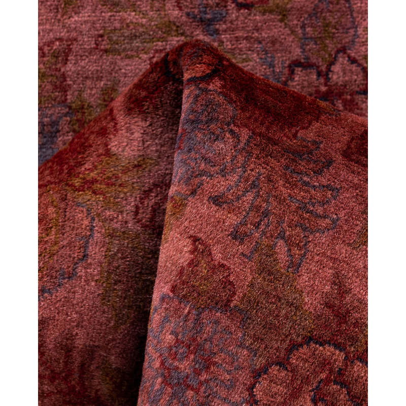 Overdyed One-of-a-Kind 2' 7" X 10' 2" Hand Knotted Area Rug