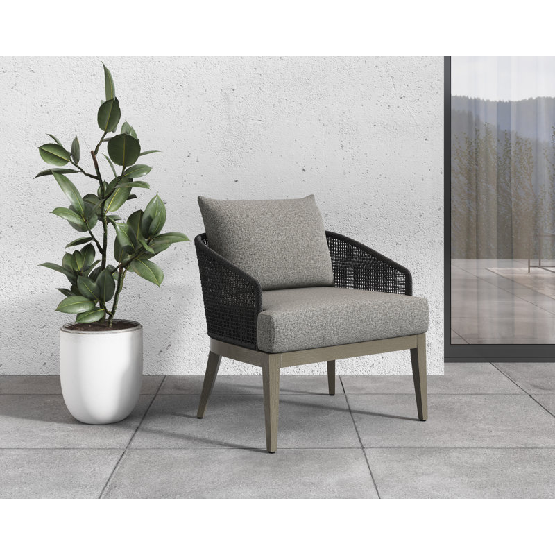 Capri Outdoor Teak Lounge Chair, White, Brown