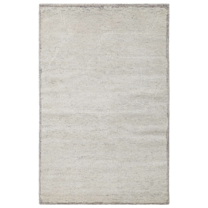 Tapis en laine noué à la main Ellora, Rectangle 8 pi 9 po x 11 pi 9 po