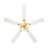 52" Rattan White Ceiling Fan With Light Kit And Remote Control