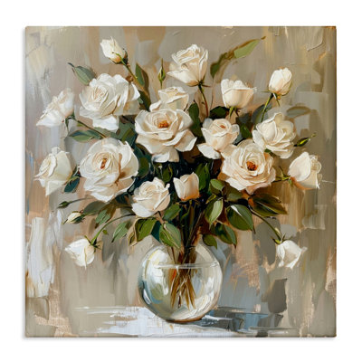 Roses blanches dans une toile de vase, design par LSR Creative Studio