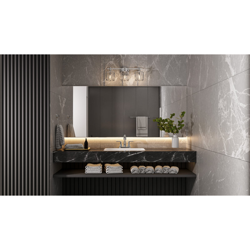 Luminaire de salle de bain Altrud, Chrome poli