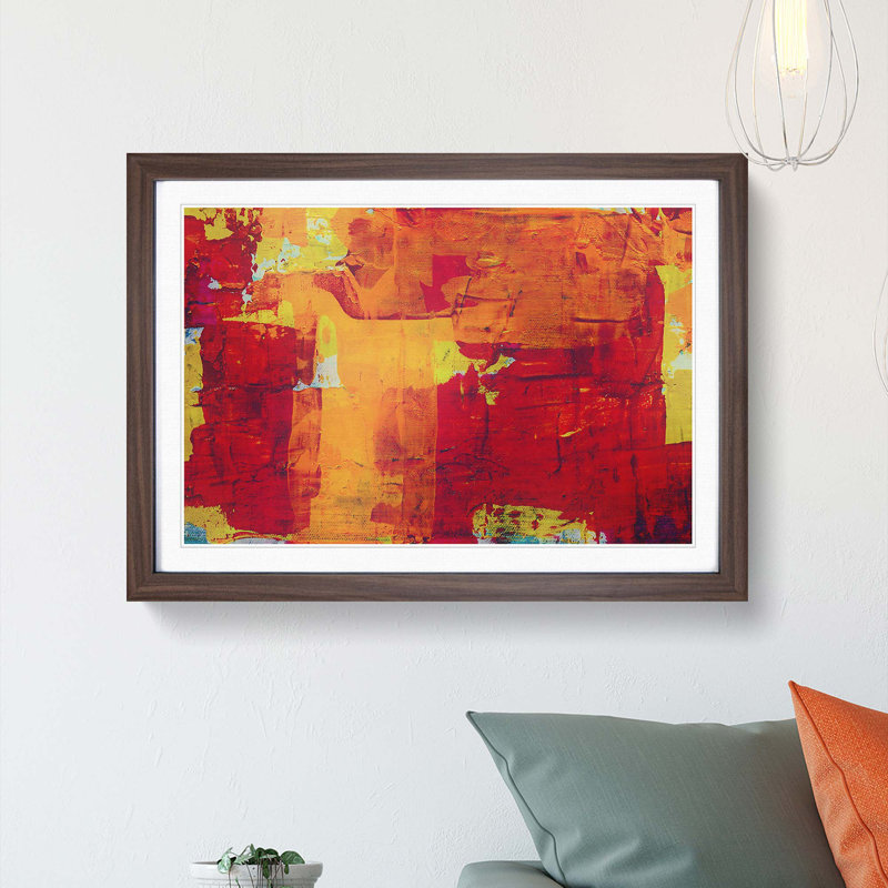 Abstract Vol.404 by S.Johnson - Picture Frame Painting Print, 27cm H x 36cm W x 2cm D, Walnut Framed
