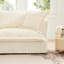 3 canapé en velours côtelé - assise profonde, confortable, coussin rembourré, housse amovible, couleur crème moderne