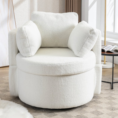 Fauteuil demi-tonneau pivotant avec rangement