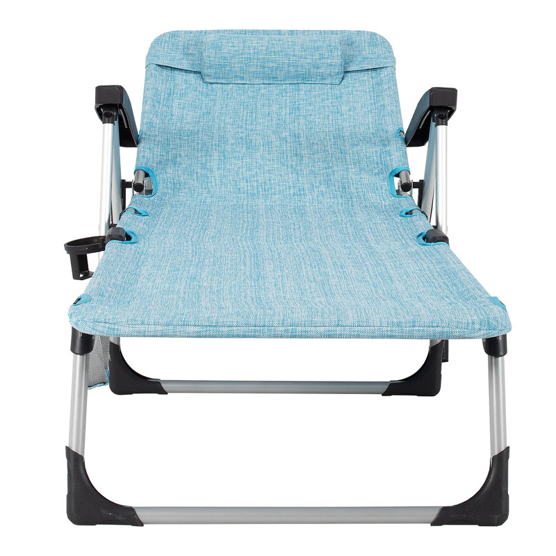 Agnija 190cm Long Reclining Single Sun Lounger, Blue