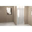 Porte de douche pivotante avec demi-cadre en aluminium chromé et verre trempé de 1/4 po (6 mm), poignée en acier inoxydable