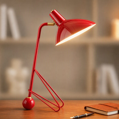 Palmira 20" Modern Metal Tripod Table Lamp - Adjustable Aluminum Task Light for Bedroom, Office, and Living Room - E26 Base - Black or Red