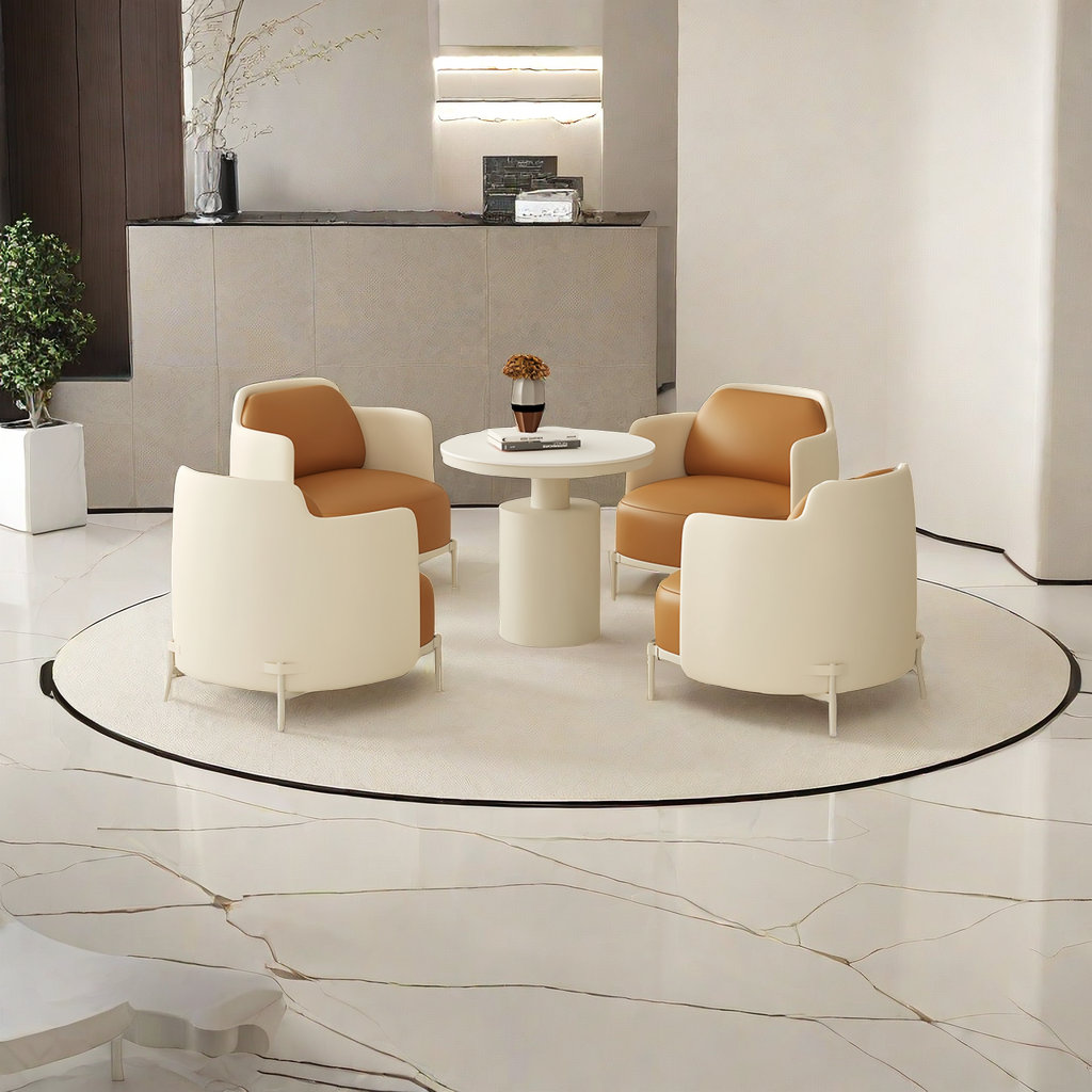 Lifton Modern Cream Style Sofa And Coffee Table Combinati 5 Piece