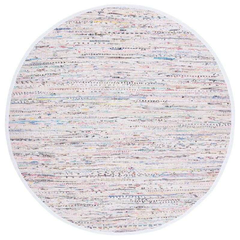Tapis en coton tissé à la main Valerton, Rond 4 pi