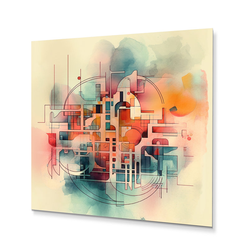 Modern Abstract Wall Decor on Metal, 36" H x 36" W x 1" D