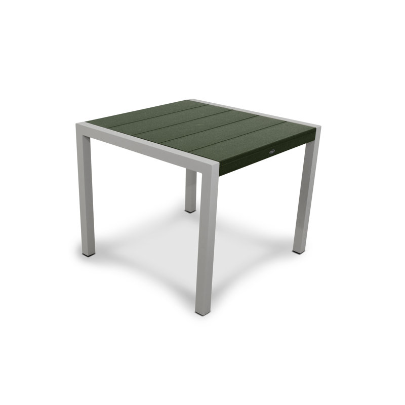 Table de salle à manger POLYWOOD Surf City, Argent texturé / Forêt tropicale, 36 po x 36 po