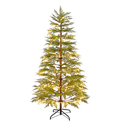 Artificial Full Christmas Tree With LED Lights And Metal Stand, Perfect For Festive Xmas Decorations