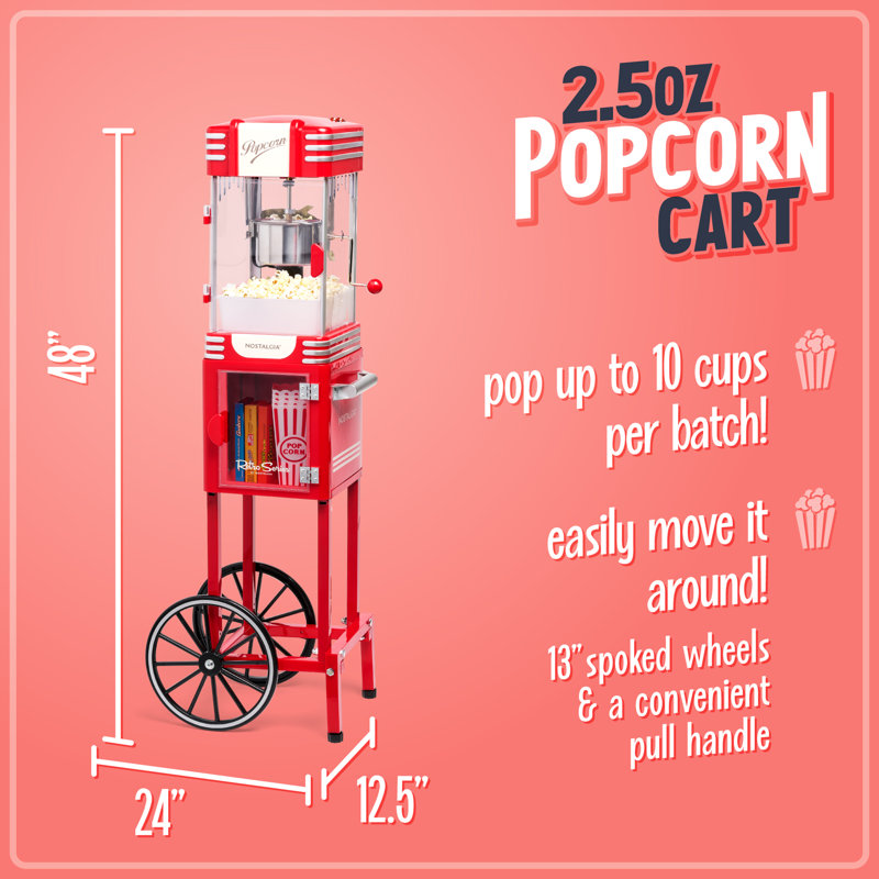 Nostalgia 2.5 oz. Kettle Retro Popcorn Cart