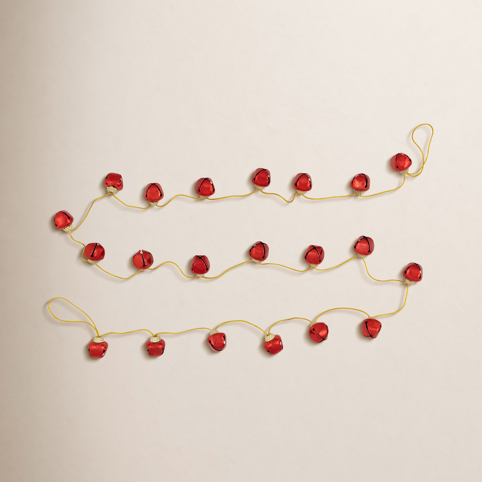 90" Jingle Bell Garland, Red