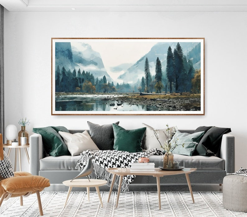 «Yosemite National Park», art mural horizontal, Toile tendue, H 16 po x l 32 po x P 1,5 po