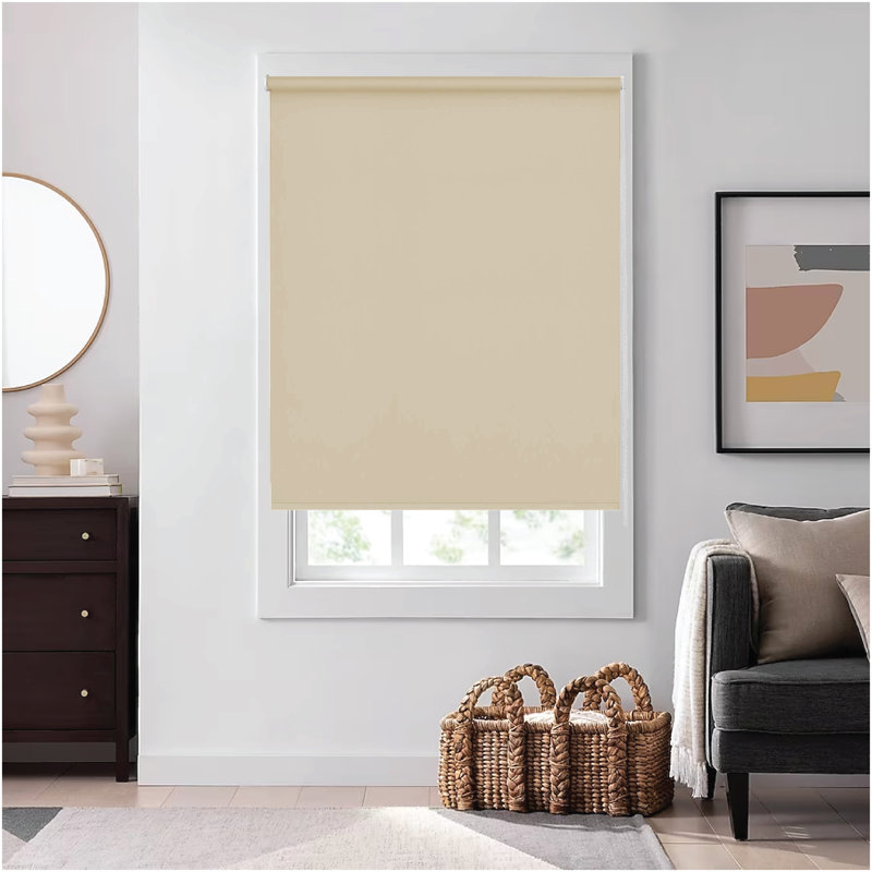 Thermal Blackout Roller Blind - Trimmable Cut to Size - Heavy Duty Metal Tube, Cappuccino, 210 cm L x 60 cm W