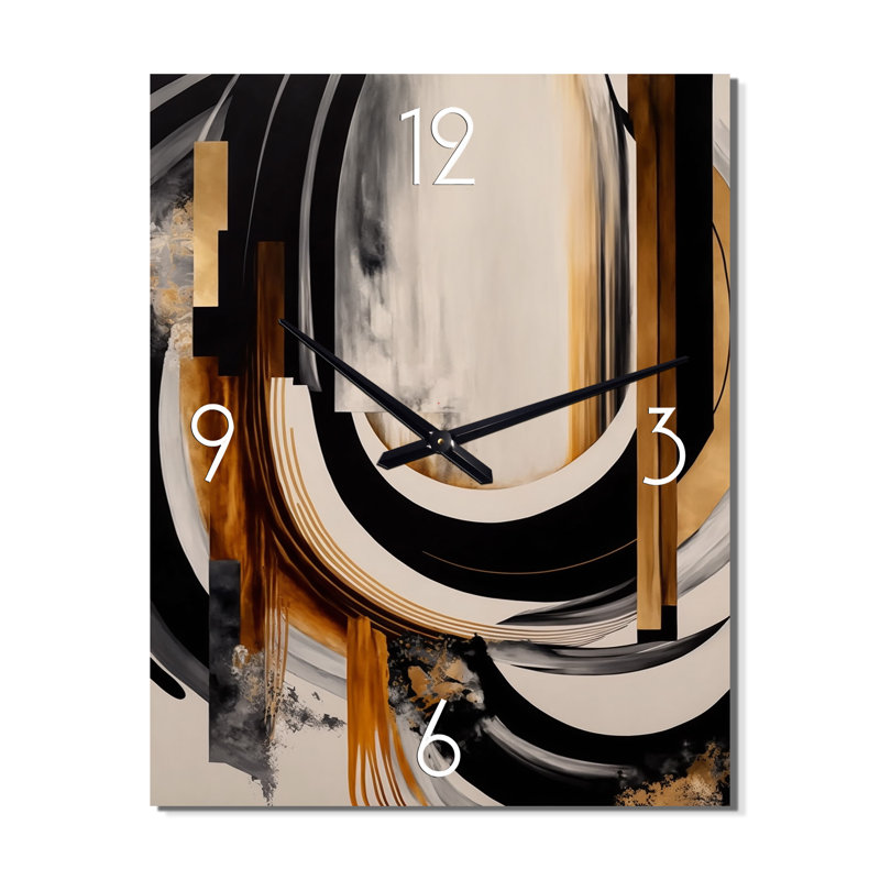 Touch Art Deco IV - Horloge murale moderne abstraite, H 40 po x l 30 po