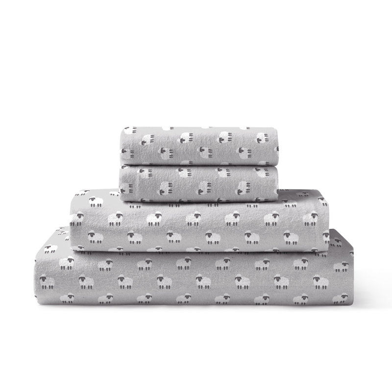 Flannel Animal Print Sheet Set, Queen