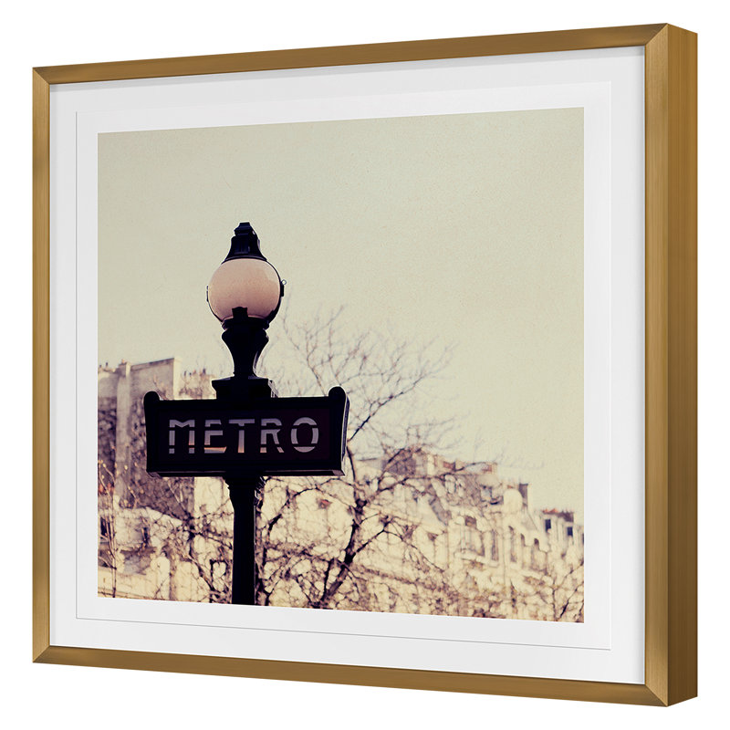 Metro Print by Alicia Bock, Gold Framed, 32" H x 32" W