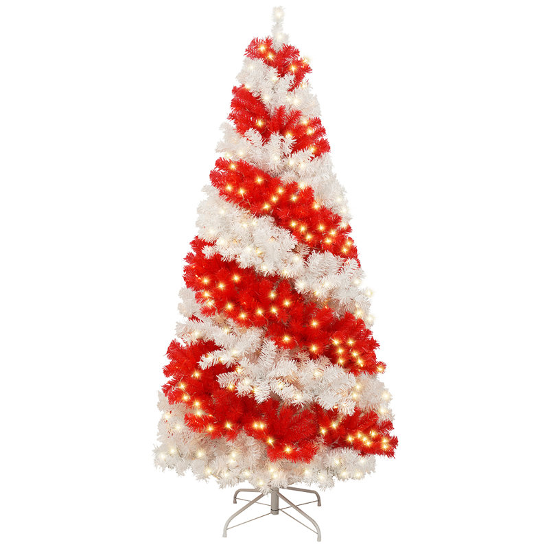 Arbre de Noël artificiel avec canne de bonbon 6 pi Julia