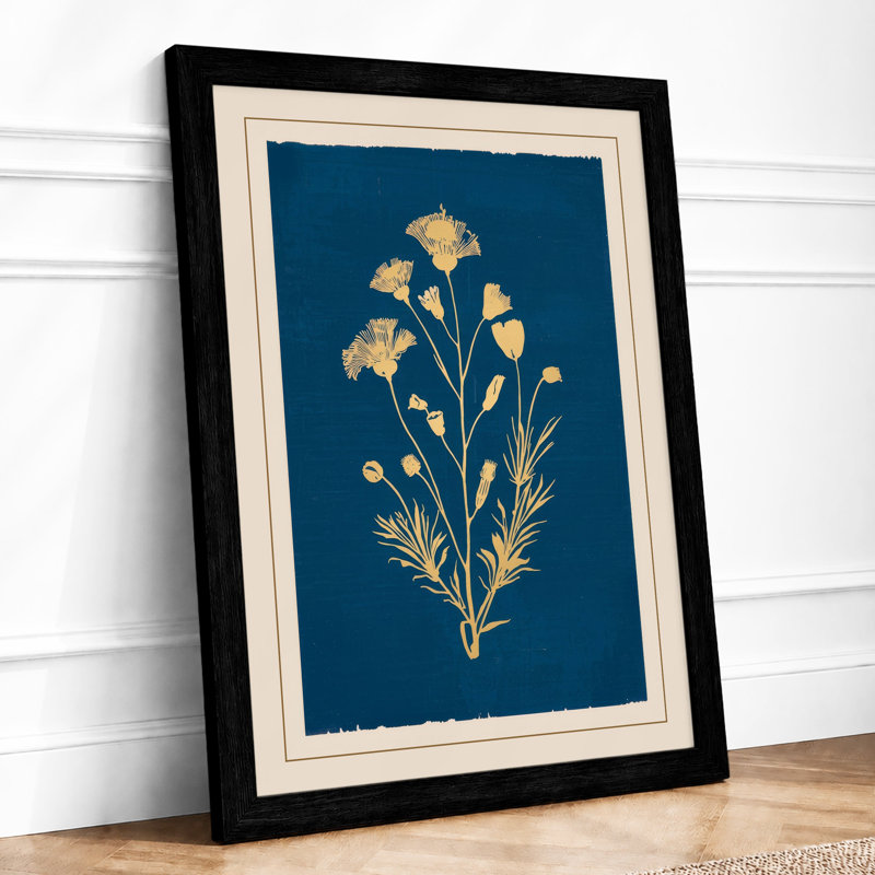 Gilded Botanical - Framed Print, A3 - 42.0 x 29.7 cm, Black