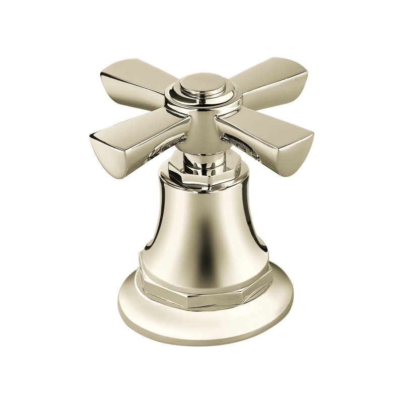 Rook® Double Handle Deck Mounted Roman Tub Faucet, Cross, Polished Nickel