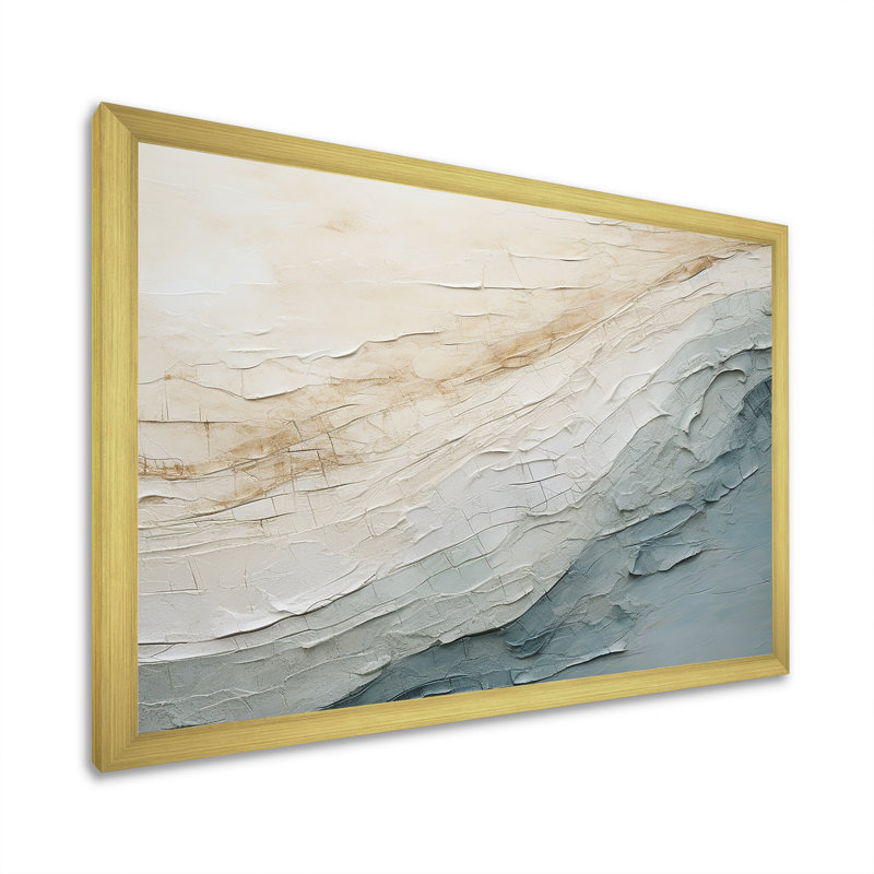 Cofsky - Coastal Minimalism Printed Wall Art, Framed Print, 34" H x 44" W, Gold