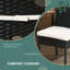 Ensemble de 4 chaises de salle à manger d'extérieur en rotin avec coussins moelleux Outsunny PE