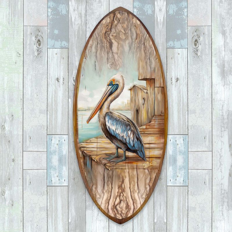 Décoration murale Pelican Surfboard Coastal, H 24 po x l 8 po x P 1 po