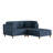 Seemab 3 - Piece Upholstered Navy Corduroy Modular Sectional with Pillow Back and Removable Ottoman-290914752