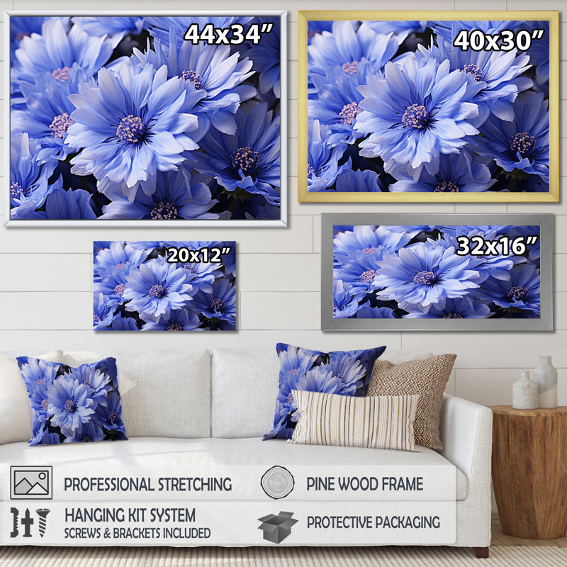 Cornflowers Field II, reproduction d'art sur toile, H 30 po x l 40 po x P 1,5 po, Toile tendue