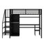 Structure de lit mezzanine simple en métal avec bureau, lit mezzanine haut moderne avec garde-robe-1921117458
