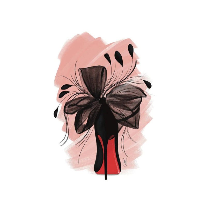 Black Feather Heel by La Femme Jojo - Gallery-Wrapped Canvas Giclée on Canvas, Wrapped Canvas, 101.6 cm H x 66.04 cm W