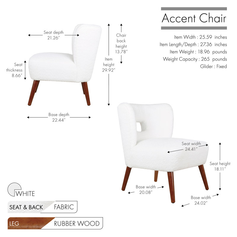 Fauteuil de chambre en sherpa Arimantas, Mélange de polyester blanc