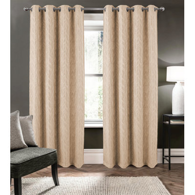 Reba Subtle Leaves Woven Texture Window Curtain