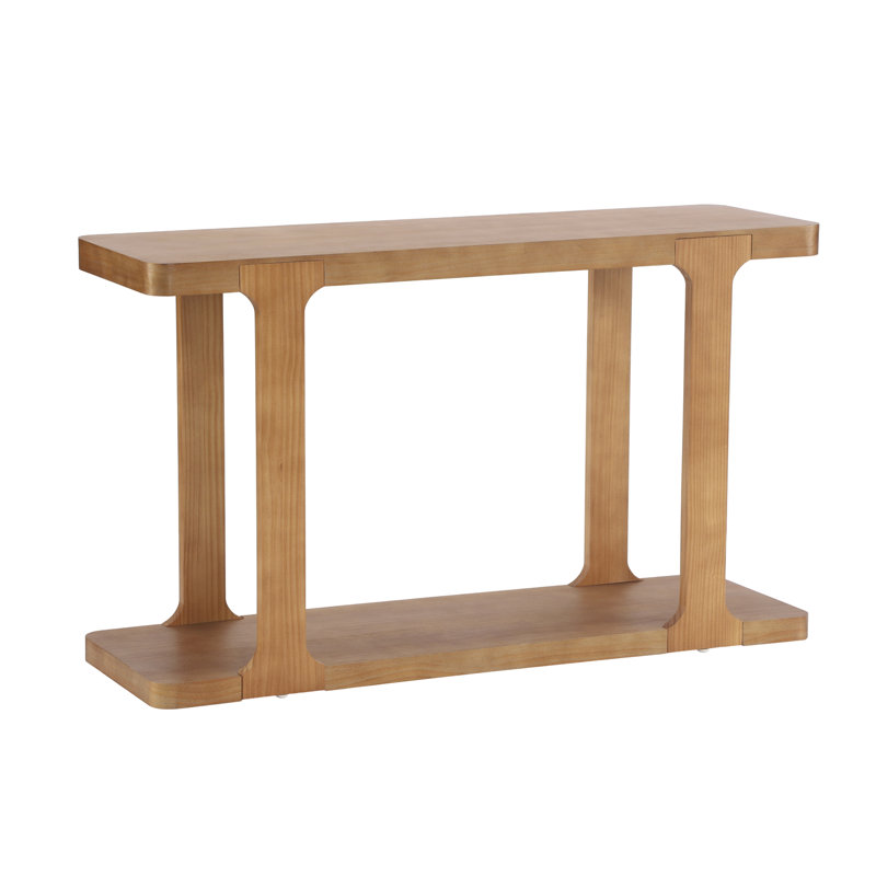 50" Minimalist Modern Console Table with Thick Tabletop & Bottom Shelf