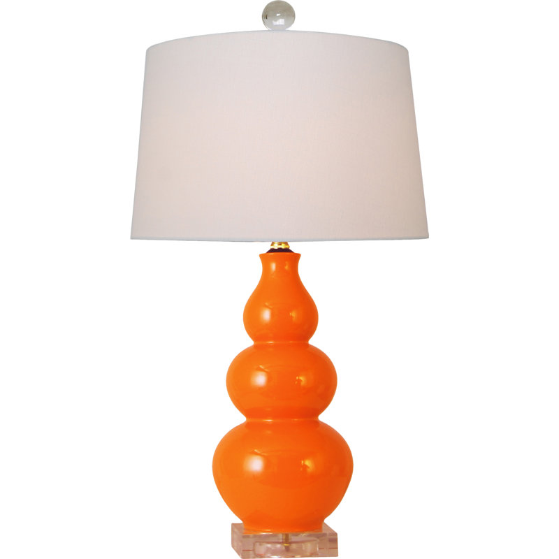 Malaysia Porcelain Table Lamp, Orange