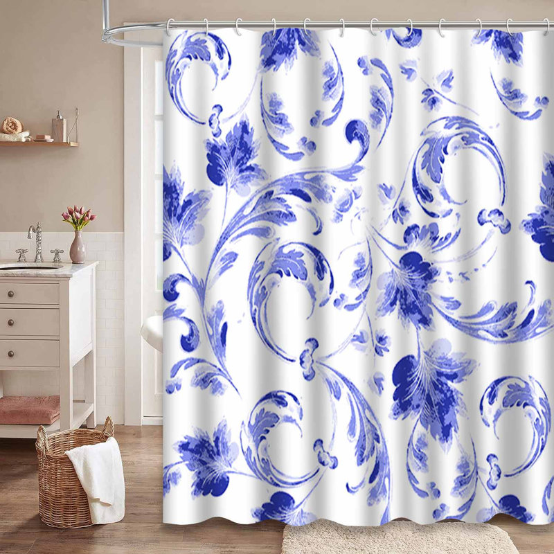 Rideau de douche avec 12 crochets, L 72 po x l 72 po