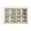 Reclaimed Wood and Metal Back Cabinet with 4 Glass Doors and 4 Shelves