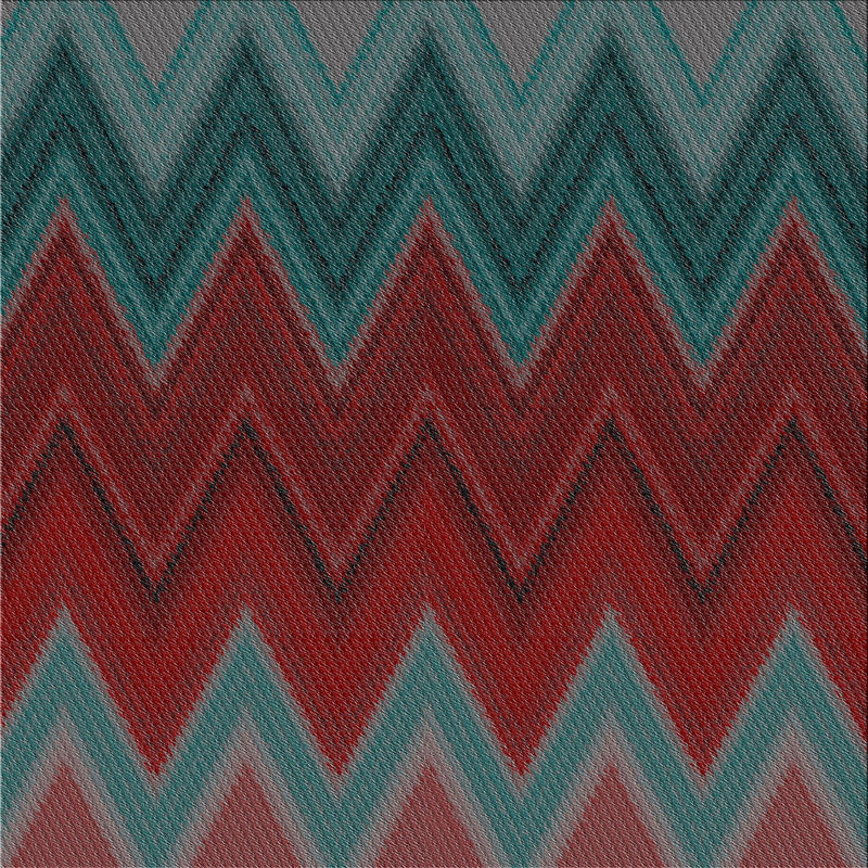 Tapis rouge à chevrons Donti, Carré 5 pi