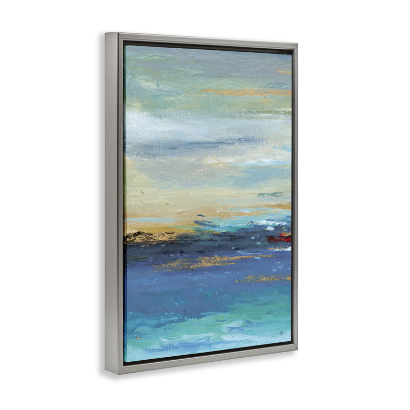 Toile flottante Ombre Ocean View par Patricia Pinto, Cadre flottant gris lustré, H 31 po x l 25 po