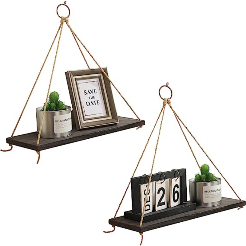 Cashtyn 2 Piece Solid Wood Floating Shelf