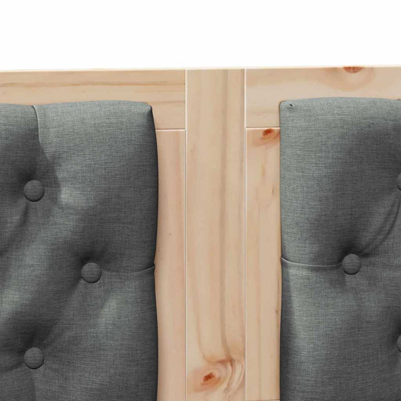 Solid Wood Headboard, Brown, King, Dark Grey